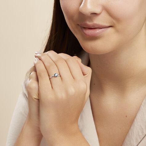 Bague Lalia Or Blanc Topaze Et Oxyde De Zirconium - Bagues solitaires Femme | Histoire d’Or