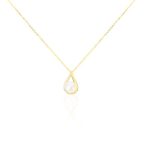 Collier Helin Or Jaune Perle De Culture Et Oxyde De Zirconium - Colliers Femme | Histoire d’Or