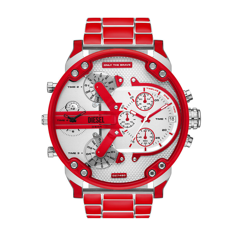 Montre homme top bracelet rouge