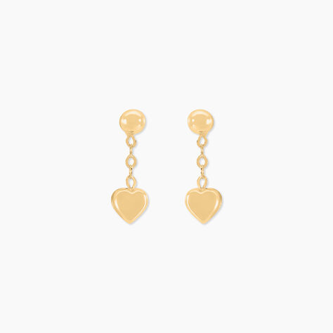 Boucles D'oreilles Pendantes Anne-maudae Pendantes Coeurs Or Jaune - Boucles d'oreilles pendantes Femme | Histoire d’Or