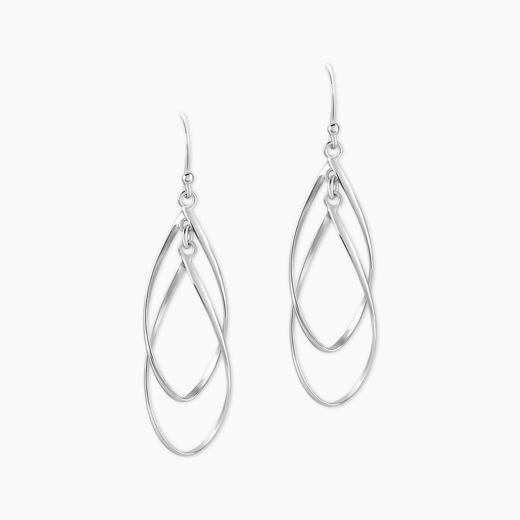 Boucles D'oreilles Pendantes Twisty Argent Blanc - Boucles d'oreilles fantaisie Femme | Histoire d&rsquo;Or