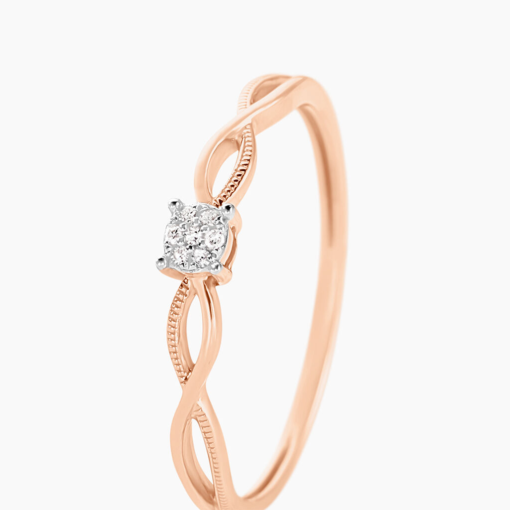 Bague Farila Or Rose Diamant - Bagues avec pierre Femme | Histoire d&rsquo;Or