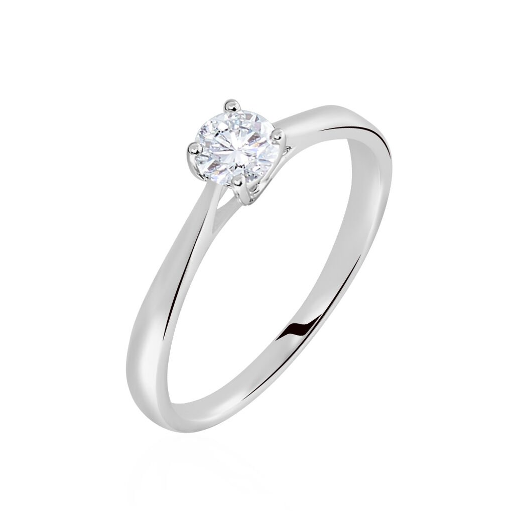 Bague Solitaire Fiona Or Blanc Diamant Synthetique - Bagues solitaires Femme | Histoire d&rsquo;Or