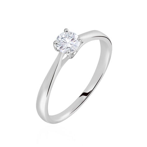 Bague Solitaire Fiona Or Blanc Diamant Synthetique - Bagues solitaires Femme | Histoire d&rsquo;Or