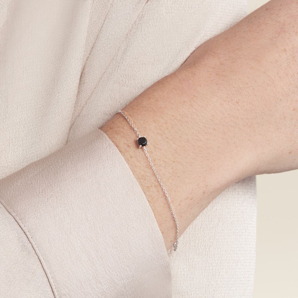 Bracelet Lylwenn Argent Blanc Oxyde De Zirconium Noir - Bracelets Femme | Histoire d’Or