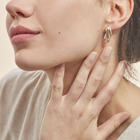Créoles Holly Or Bicolore - Boucles d'oreilles créoles Femme | Histoire d’Or