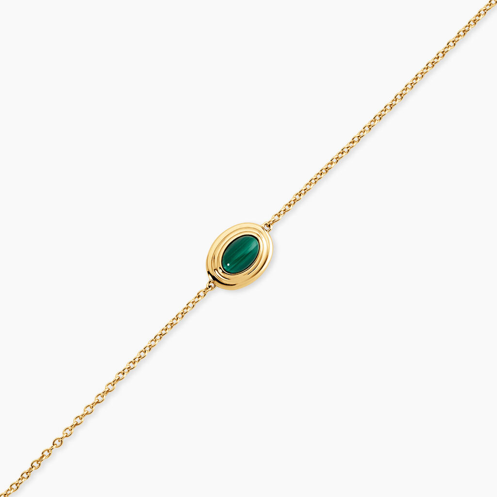 Bracelet Osana Argent Dor&eacute; A L'Or 750/1000 Malachite - Bracelets Femme | Histoire d&rsquo;Or