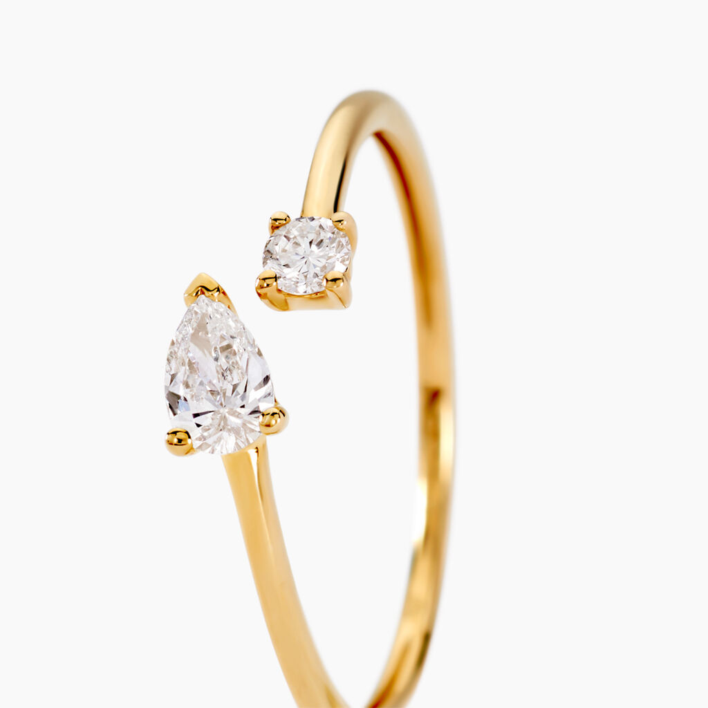 Bague Kirstin Or Jaune Diamant Synthétique - Bagues avec pierre Femme | Histoire d’Or