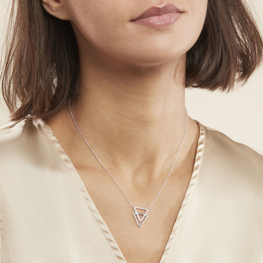 Collier Glorya Argent Blanc Oxyde De Zirconium - Colliers fantaisie Femme | Histoire d’Or