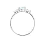 Bague Anaid Or Blanc Topaze Et Oxyde De Zirconium - Bagues de fian&ccedil;ailles ovale Femme | Histoire d&rsquo;Or