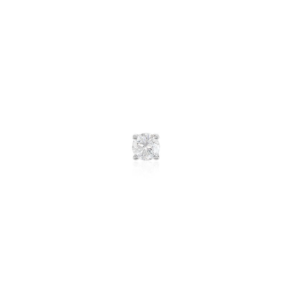 Boucle D'oreille Puce Unitaire Victoria Or Blanc Diamant - Clous d'oreilles Famille | Histoire d’Or