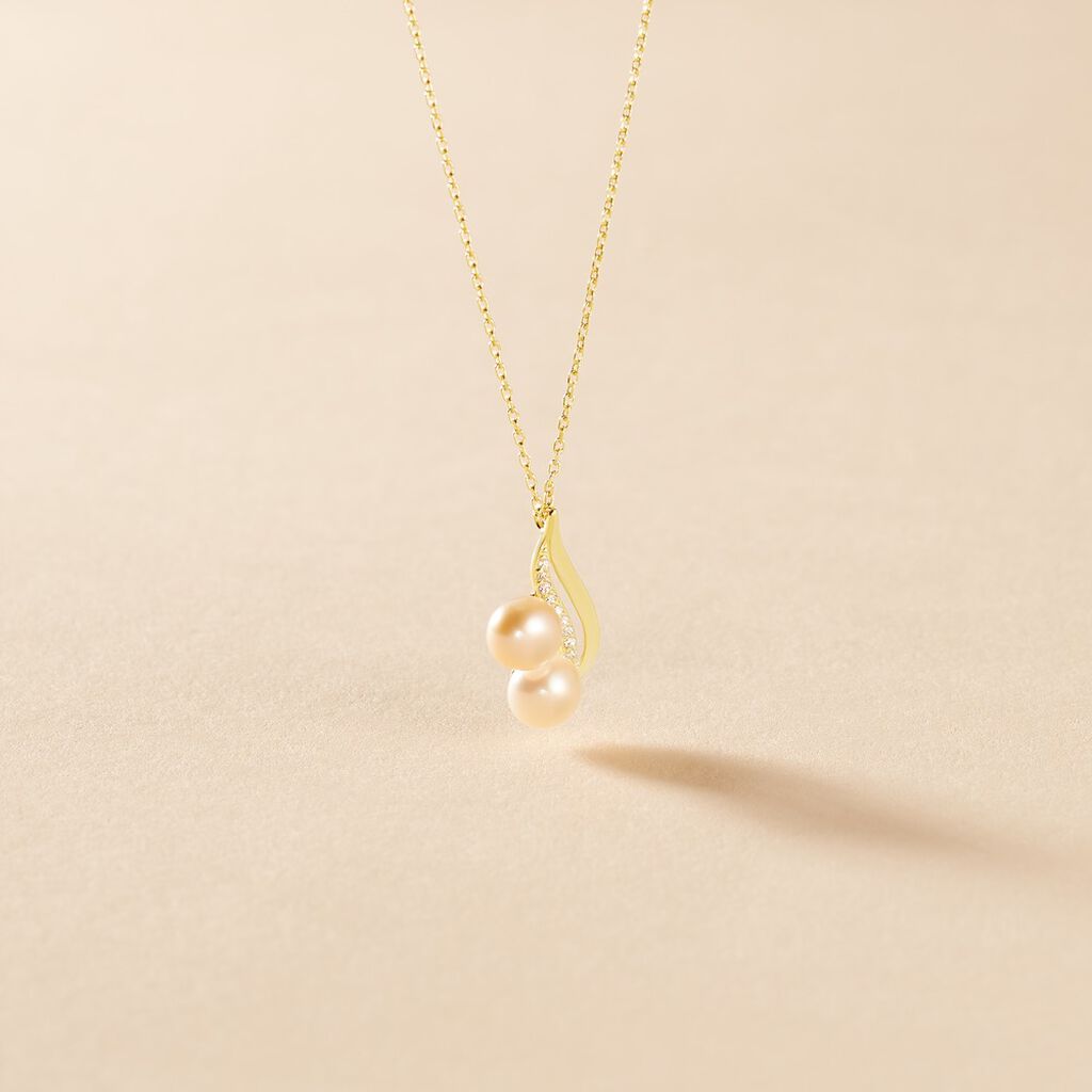 Collier Loeva Or Jaune Perle De Culture Et Oxyde De Zirconium - Colliers Femme | Histoire d&rsquo;Or