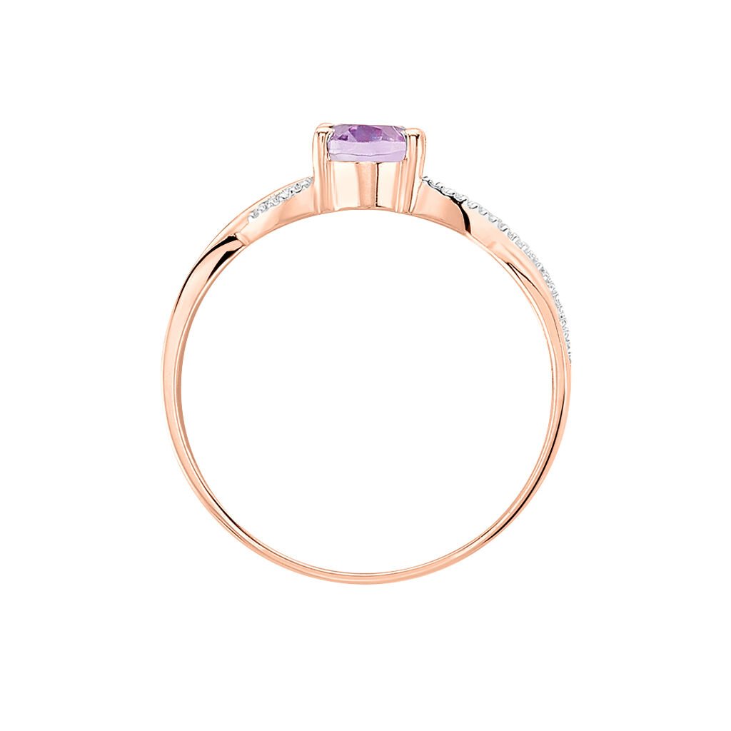 Bague Candice Or Rose Amethyste - Bagues solitaires Femme | Histoire d&rsquo;Or