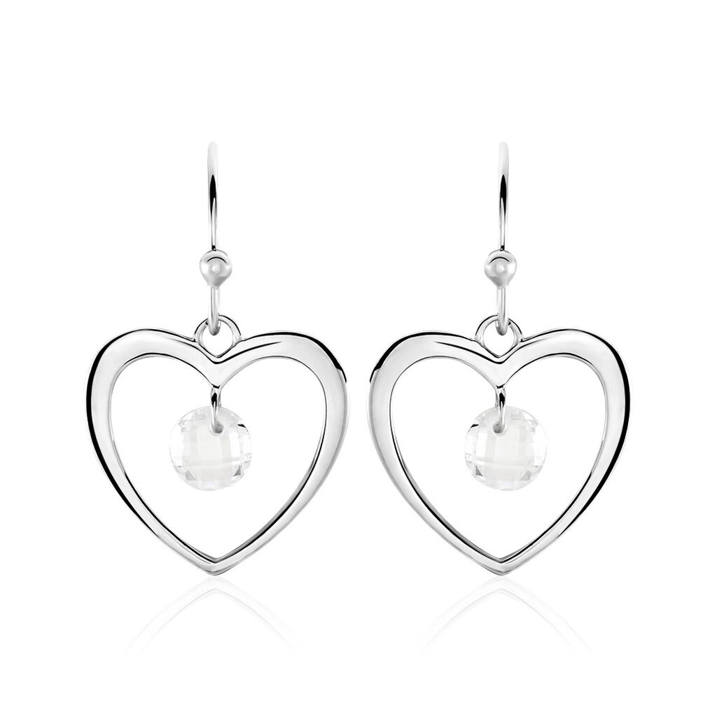 Boucles D'oreilles Pendantes Argent Blanc Armo Oxydes De Zirconium - Boucles d'oreilles fantaisie Femme | Histoire d’Or