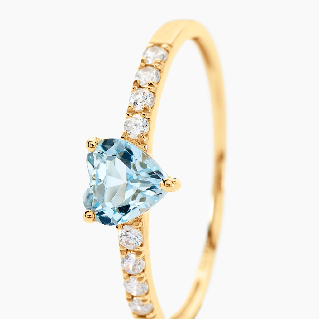 Bague Love Ring Or Jaune Topaze Oxyde De Zirconium - Bagues solitaires Femme | Histoire d’Or
