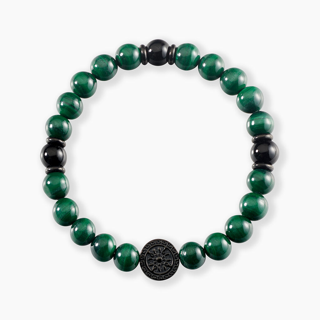 Bracelet Jourdan Acier Noir Malachite - Bracelets Homme | Histoire d&rsquo;Or