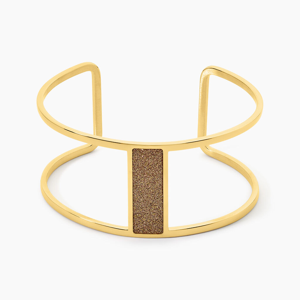 Bracelet Manchette Acier Dor&eacute; Maria - Bracelets manchettes Femme | Histoire d&rsquo;Or