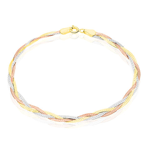 Bracelet Jasmin Tresse 3 Fils Or Tricolore - Bracelets Femme | Histoire d’Or