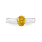 Bague Crista Or Blanc Citrine Et Diamant - Bagues solitaires Femme | Histoire d&rsquo;Or