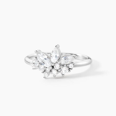 Bague Giselle Argent Blanc Oxyde De Zirconium - Bagues avec pierre Femme | Histoire d’Or