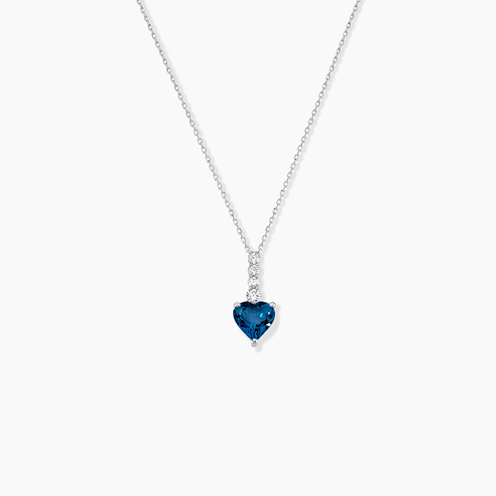 Collier Or Blanc Fany Topaze Oxydes De Zirconium - F&ecirc;te des m&egrave;res Femme | Histoire d&rsquo;Or