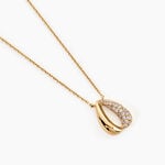 Collier Shiny Bold Plaqu&eacute; Or Jaune Oxyde De Zirconium - Bijoux avec pierres Femme | Histoire d&rsquo;Or