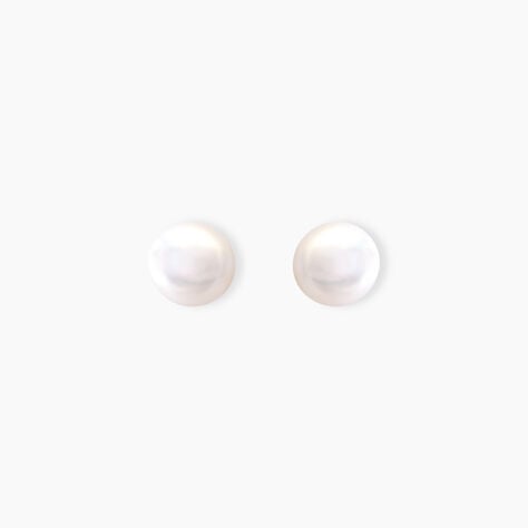 Boucles D'oreilles Puces Kesya Nacres Bouton Or Jaune Perle De Culture - Clous d'oreilles Femme | Histoire d’Or
