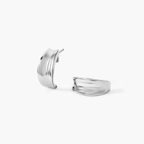Demi Cr&eacute;oles Anne-christelleae Argent Blanc - Boucles d'oreilles fantaisie Femme | Histoire d&rsquo;Or