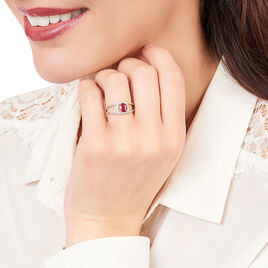 Bague Or Blanc Rubis Et Diamant - Bagues solitaires Femme | Histoire d’Or