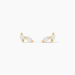 Boucles D'oreilles Puces Mix And Match Or Jaune Oxyde De Zirconium - Clous d'oreilles Femme | Histoire d&rsquo;Or