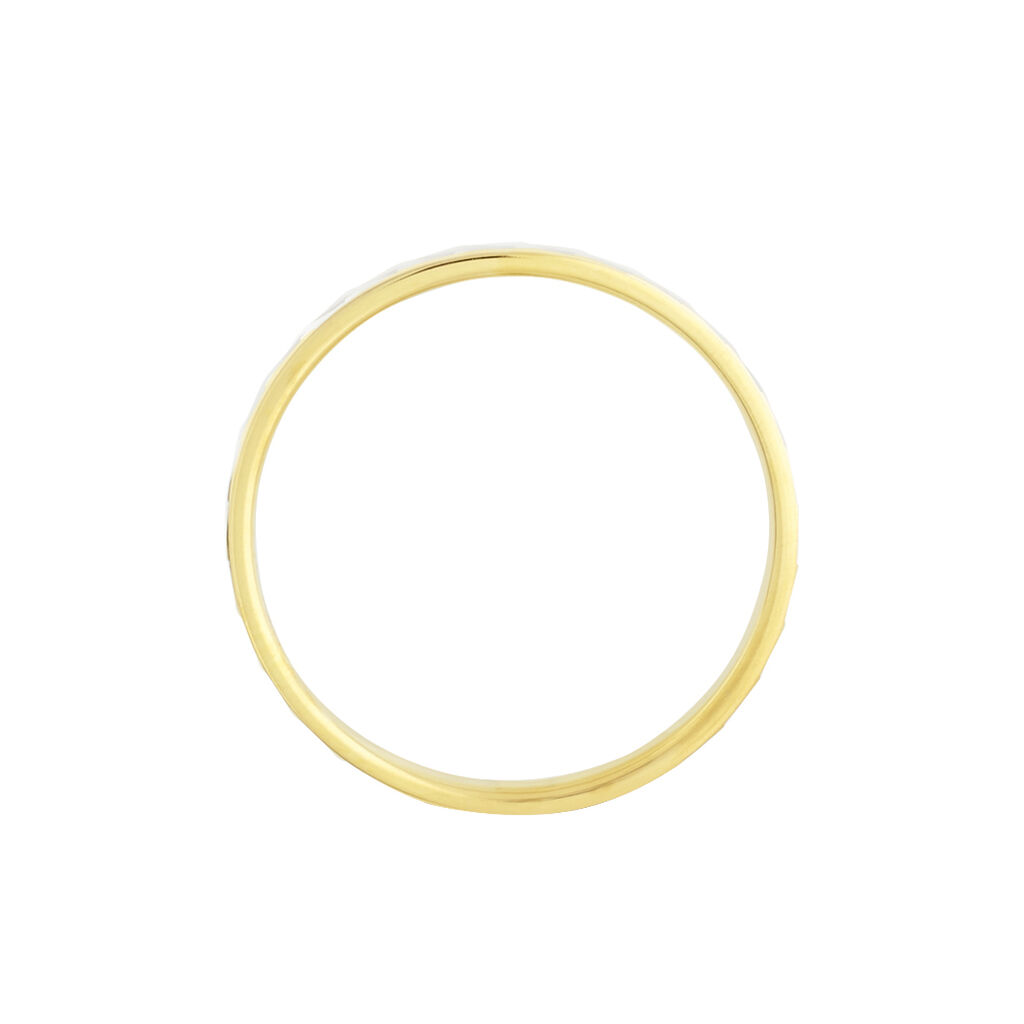 Alliance Faceteana Ruban Plat Or Bicolore - Alliances Unisex | Histoire d&rsquo;Or