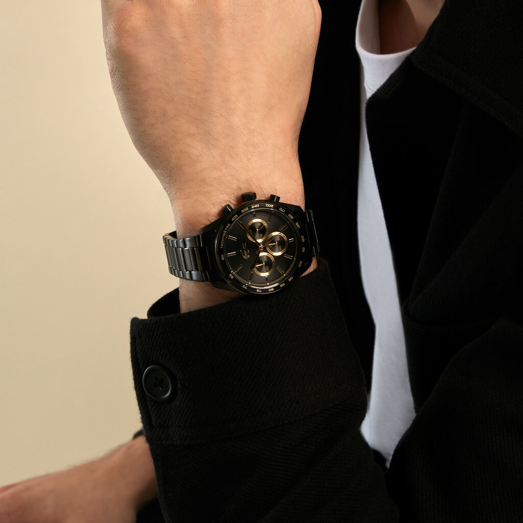 Montre Lacoste Boston Noir - F&ecirc;te des p&egrave;res Homme | Histoire d&rsquo;Or