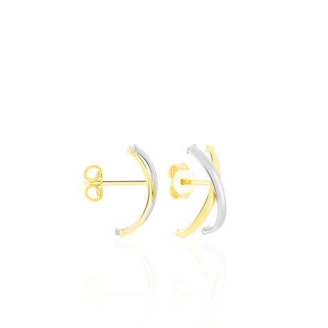 Cr&eacute;oles Bleona Or Bicolore - Boucles d'oreilles cr&eacute;oles Femme | Histoire d&rsquo;Or