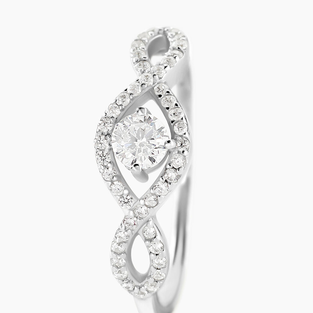 Bague Argent Katerina Oxydes De Zirconium - Bagues solitaires Femme | Histoire d&rsquo;Or