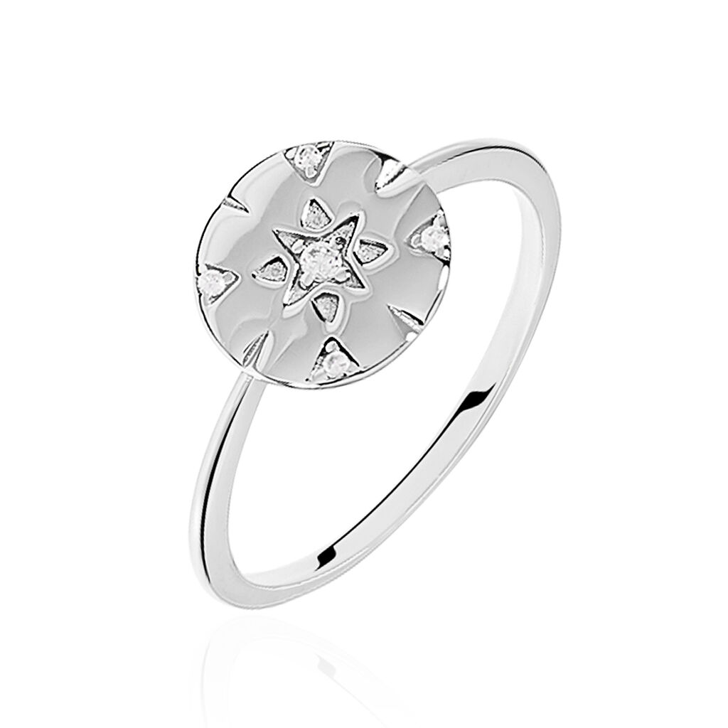 Bague Erinna Argent Blanc Oxyde De Zirconium - Bagues avec pierre Femme | Histoire d’Or