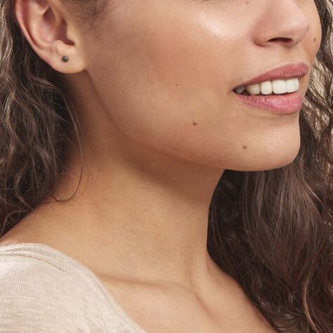 Boucles D'oreilles Puces Teani Or Blanc Diamant - Clous d'oreilles Femme | Histoire d’Or