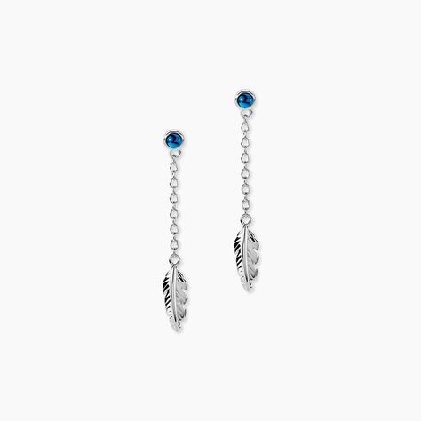 Boucles D'oreilles Pendantes Lottie Argent Blanc Turquoise - Boucles d'oreilles fantaisie Femme | Histoire d&rsquo;Or