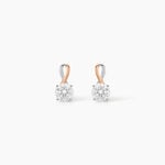 Boucles D'oreilles Pendantes Micheline Or Bicolore Oxyde De Zirconium - Boucles d'oreilles pendantes Femme | Histoire d&rsquo;Or