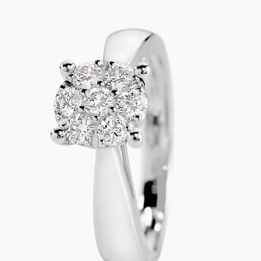 Bague Solitaire Charlene Or Blanc Diamant Synthetique - Bagues solitaires Femme | Histoire d&rsquo;Or