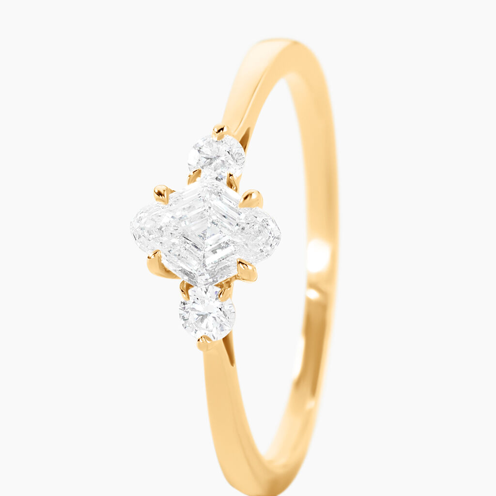 Bague Icone Or Jaune Diamant Synthetique - Bagues solitaires Femme | Histoire d&rsquo;Or
