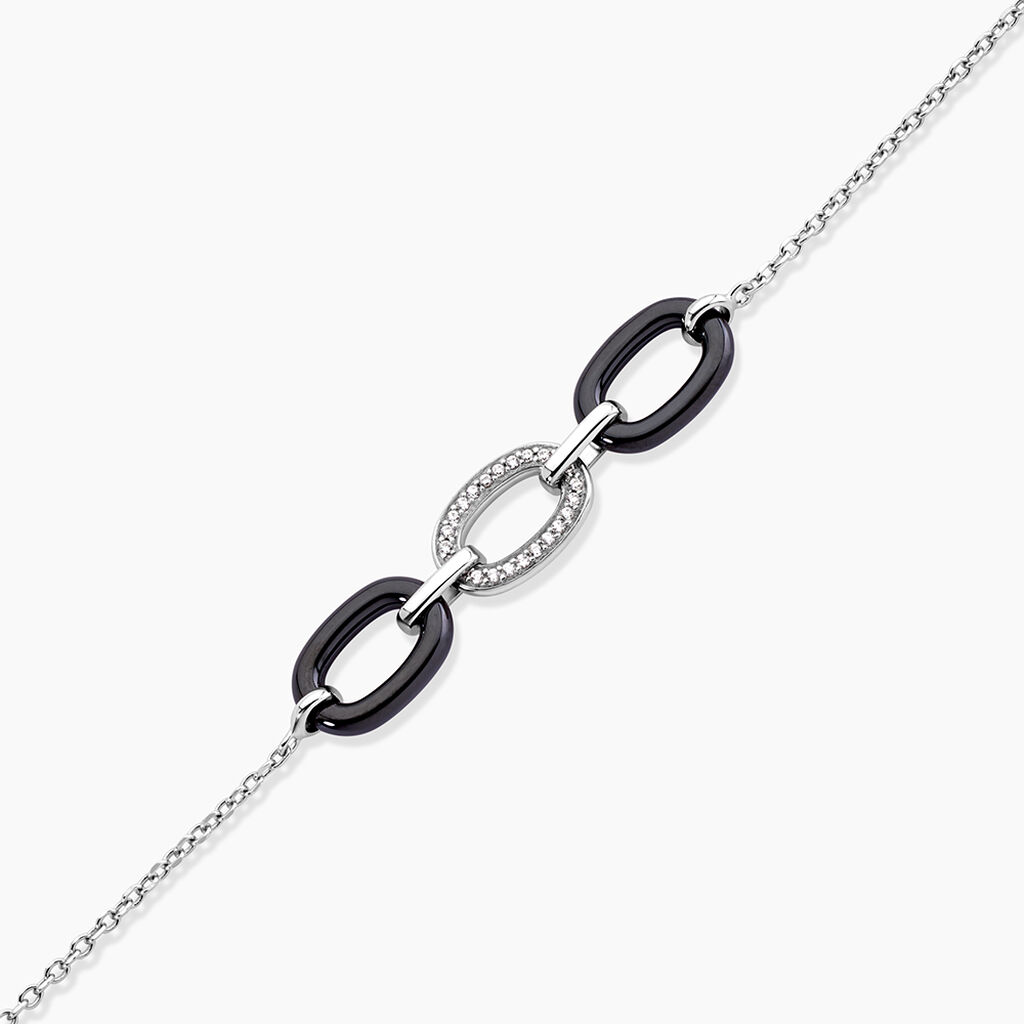 Bracelet Eulalie Argent Blanc C&eacute;ramique Et Oxyde De Zirconium - Bracelets Femme | Histoire d&rsquo;Or