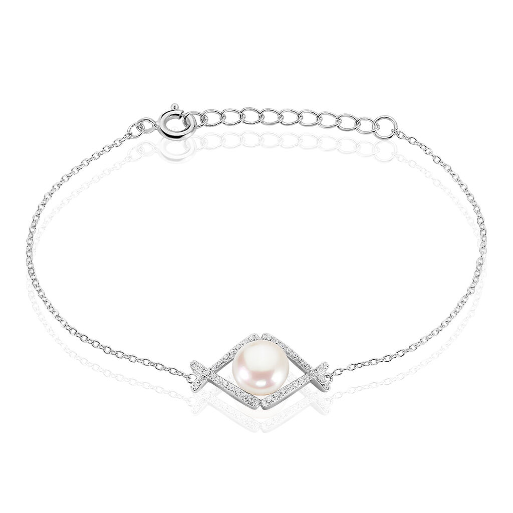Bracelet Alessia Argent Blanc Perle De Culture Et Oxyde De Zirconium -  Femme | Histoire d’Or