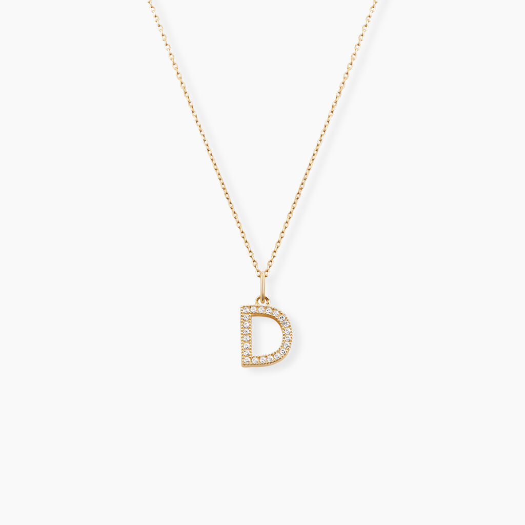 Pendentif Lettre D Or Jaune Oxyde - Pendentifs Famille | Histoire d’Or