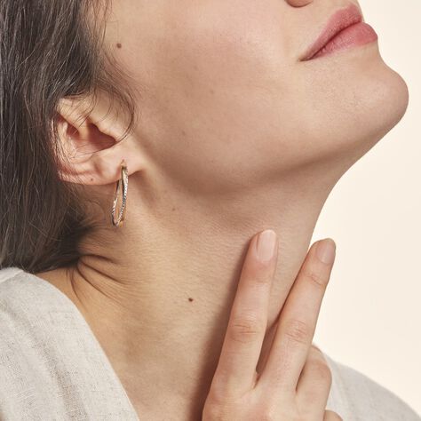 Créoles Doralynne Or Bicolore - Boucles d'oreilles créoles Femme | Histoire d’Or