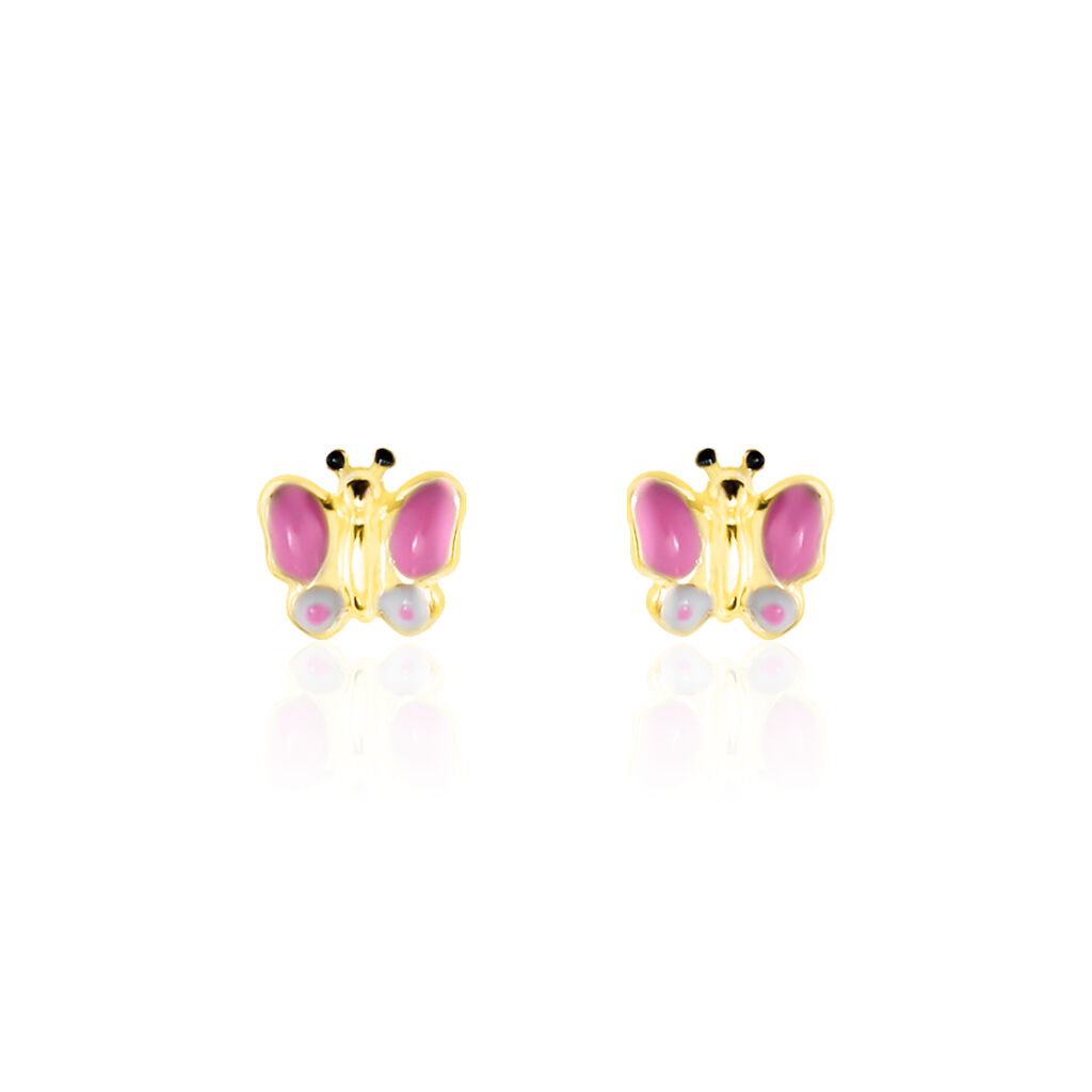 Boucles D'oreilles Puces Sienna Papillon Or Jaune - Clous d'oreilles Enfant | Histoire d’Or