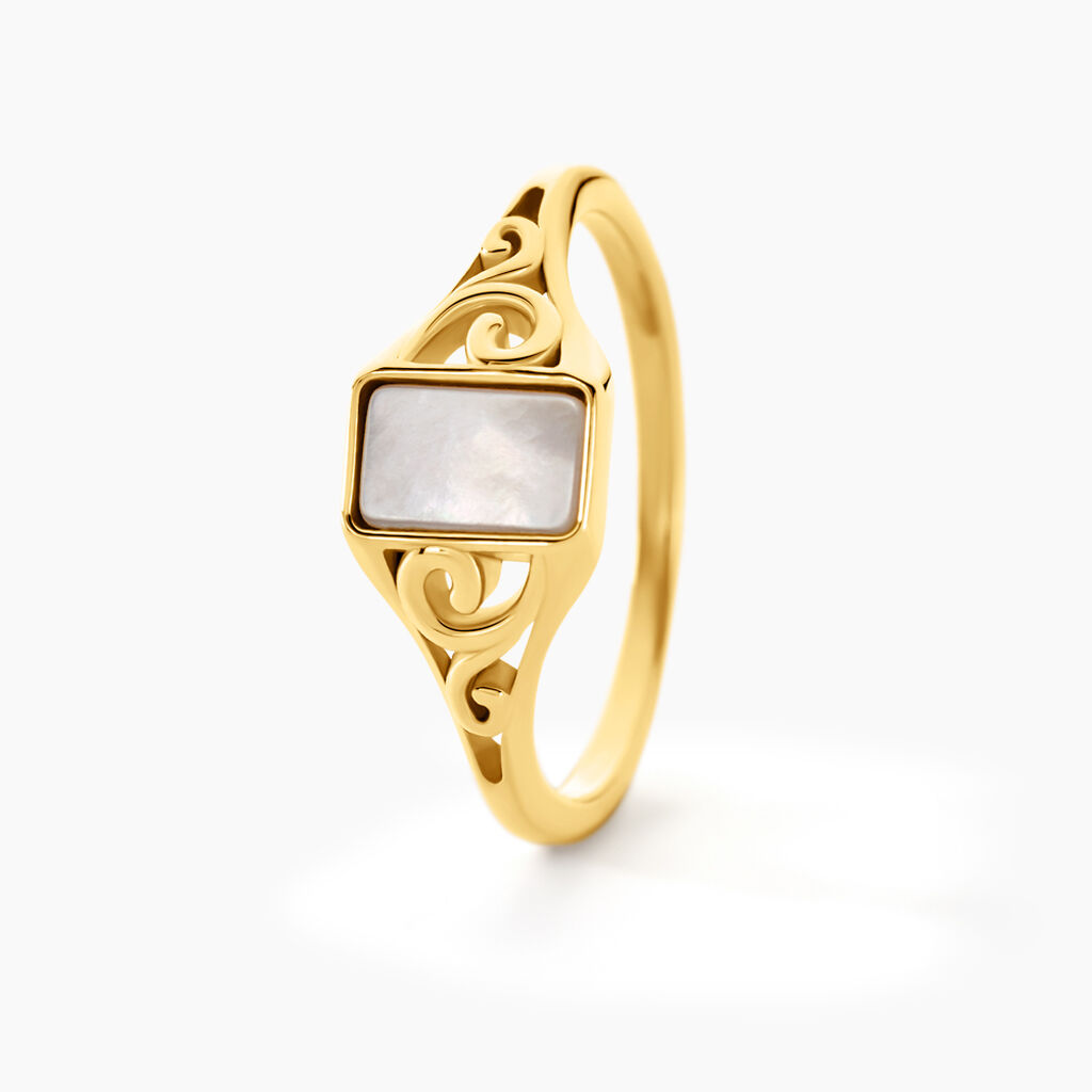 Chevalière Argent Dore Reine - Bagues solitaires Femme | Histoire d’Or
