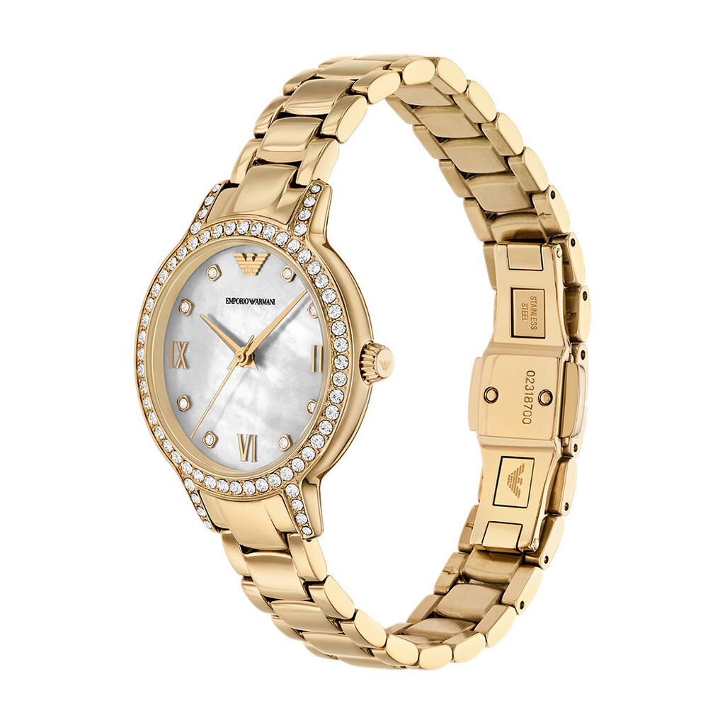Montre Emporio Armani Nacre Blanche - Montres Femme | Histoire d&rsquo;Or