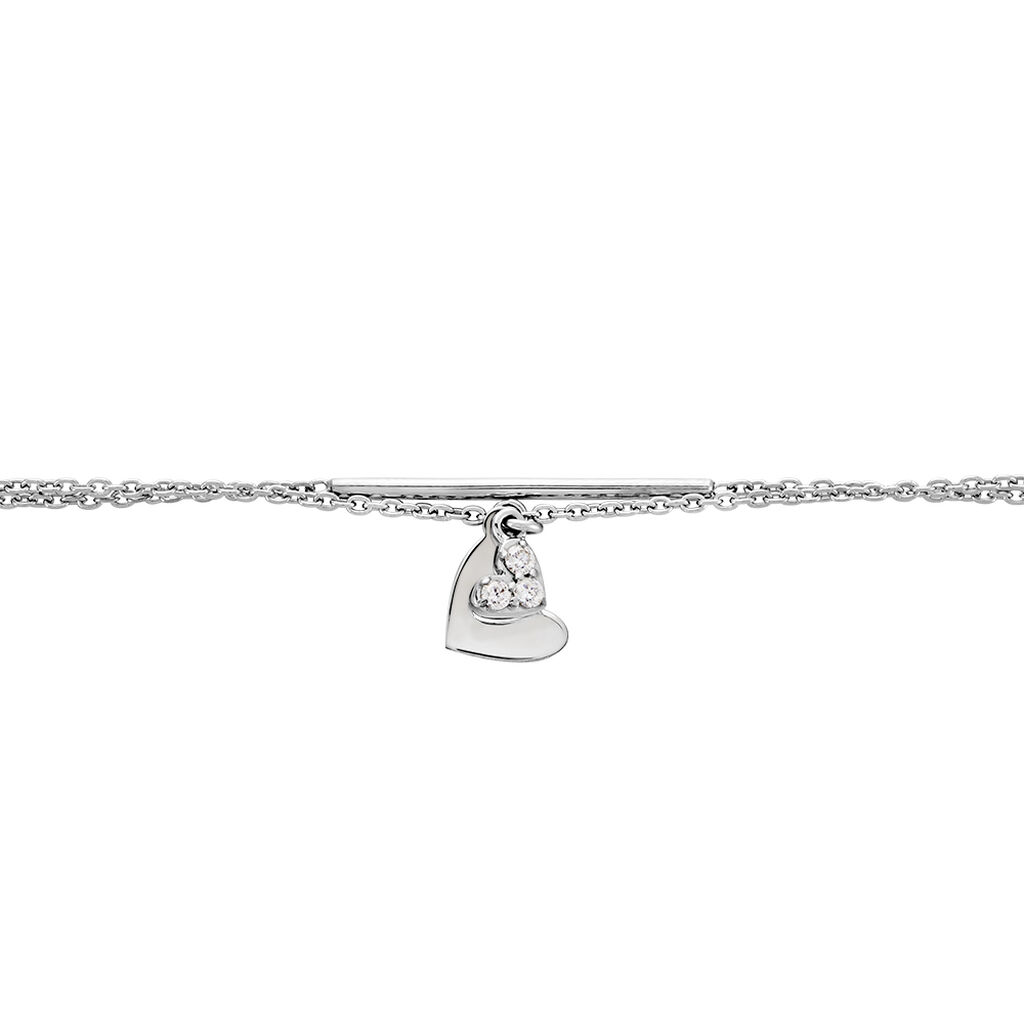 Bracelet Salli Argent Blanc Oxyde De Zirconium - Bracelets Coeur Femme | Histoire d’Or