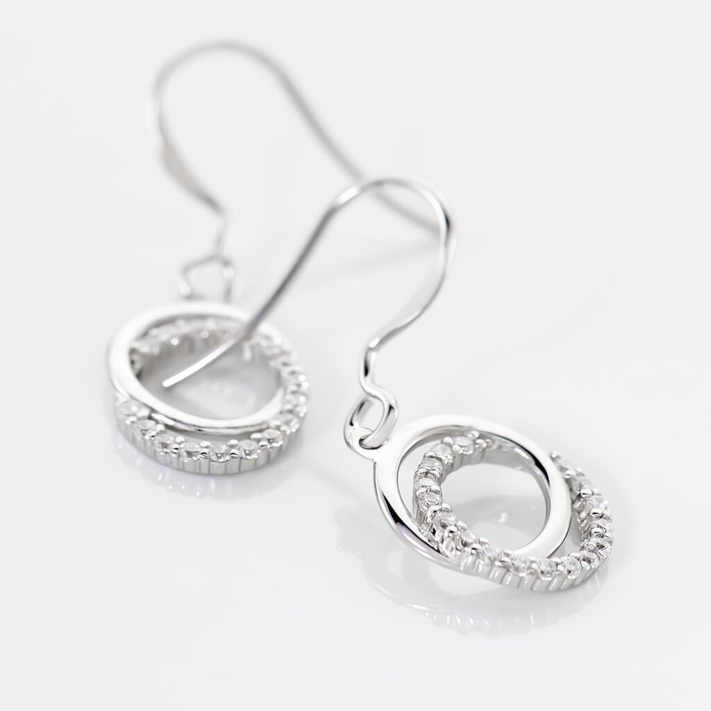 Boucles D'oreilles Pendantes Circus Argent Blanc Oxyde De Zirconium - Boucles d'oreilles fantaisie Femme | Histoire d’Or