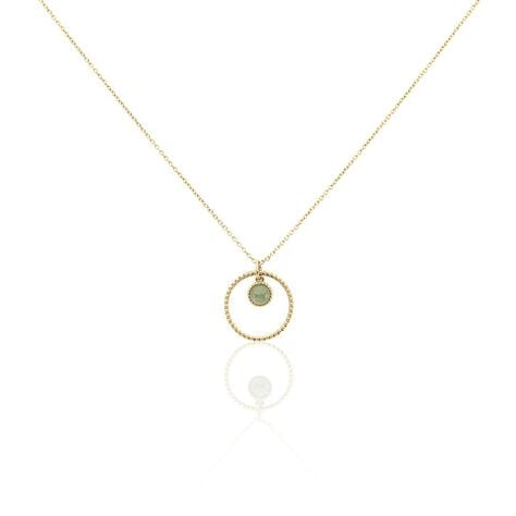 Collier Amalthea Plaqué Or Doré Aventurine Vert - Colliers fantaisie Femme | Histoire d’Or